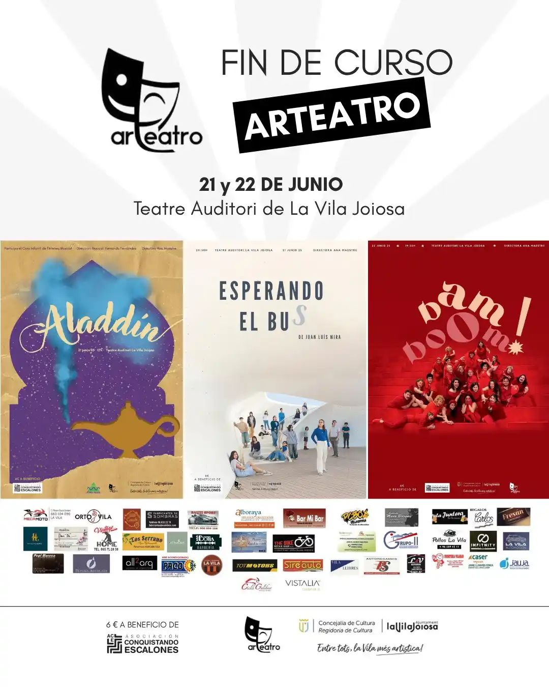 Image from Conquistando Escalones: *¡Fin de semana lleno de arte con las obras de Arteatro!* Los días 21...