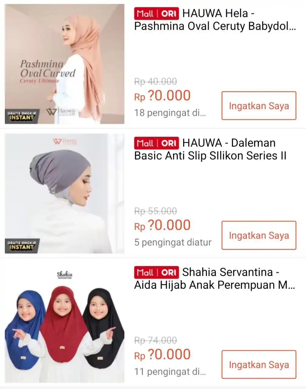 Image from Racun Shopee Receh: Flash Sale Hijab 10RB ⚡ ⏰ 12:00 WIB HAUWA - Daleman Basic Anti Slip...