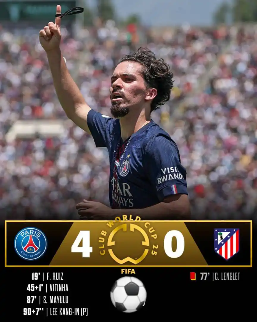 Image from Maiden Football And Sports News Update ⚽: Full time PSG vs Atletico Madrid...