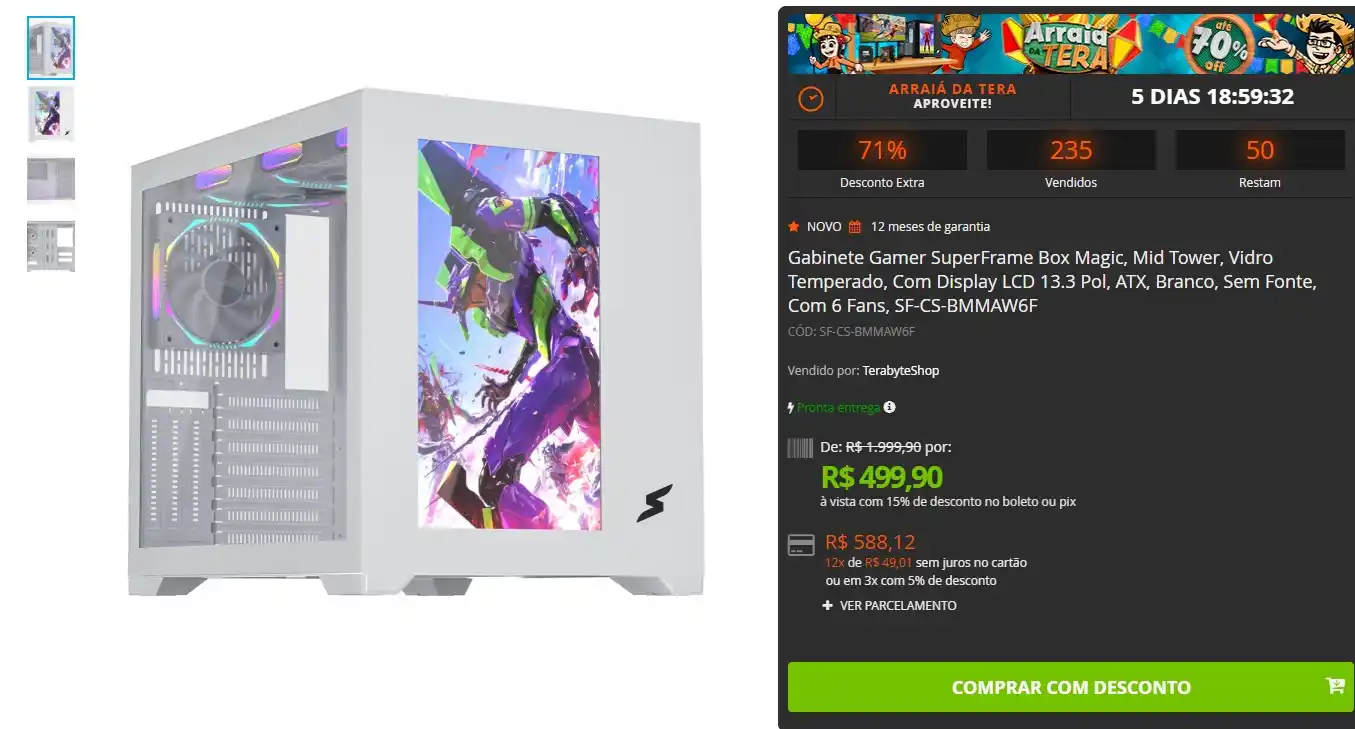 Image from GPCR Promo - Hardware e Tecnologia: 🔥🔥Gabinete Gamer SuperFrame Box Magic + 6 Fans DA PRA USAR O GABINE...