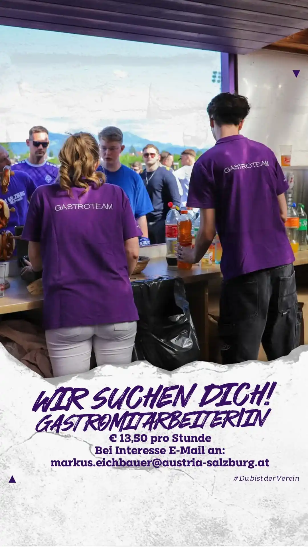 Image from SV Austria Salzburg: *GASTRO-MITARBEITER GESUCHT*  Für unser letztes Heimspiel am *07.06.20...