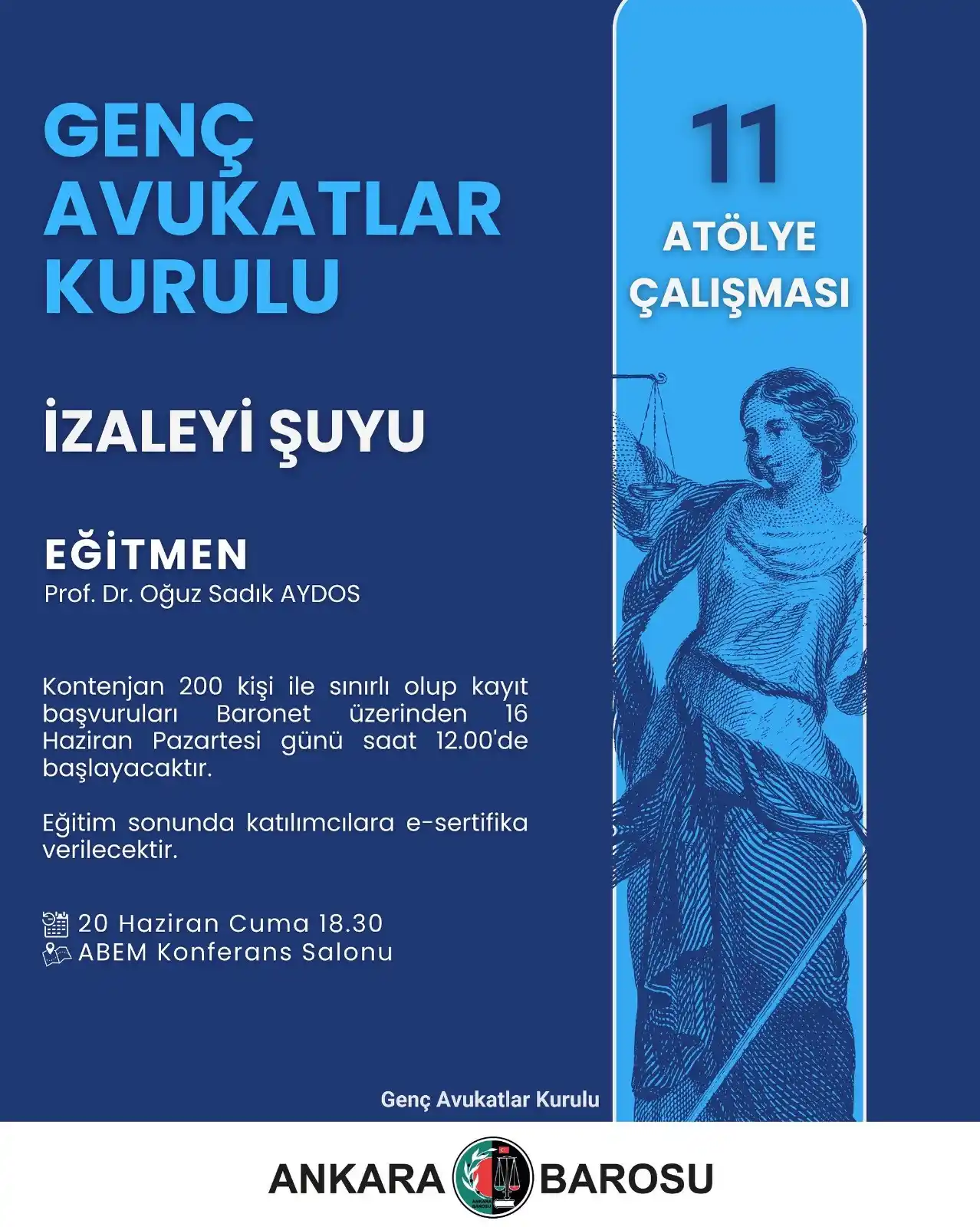 Image from Ankara Barosu: GENÇ AVUKATLAR KURULU ATÖLYE ÇALIŞMASI - 11 İZALEYİ ŞUYU...