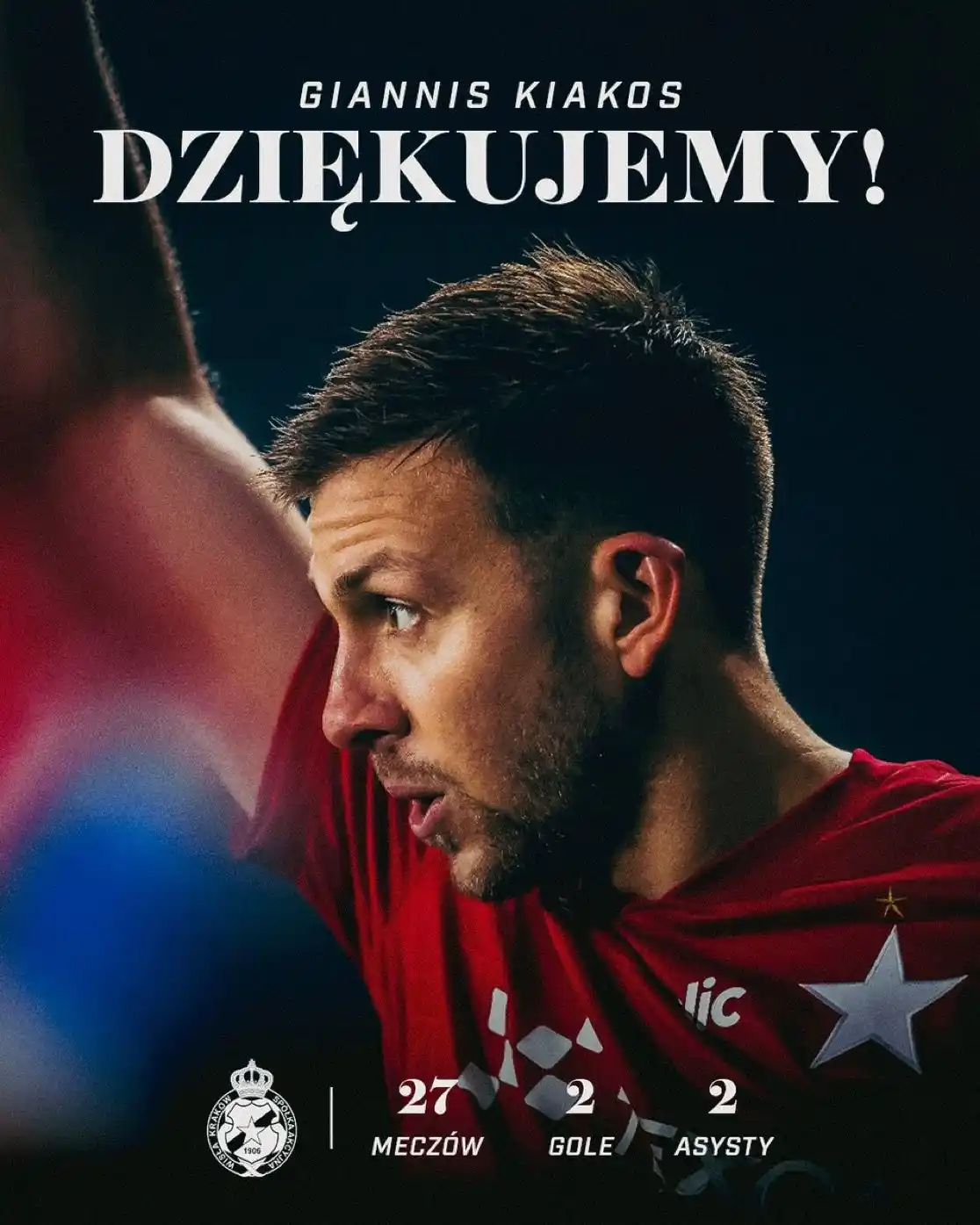 Image from Wisła Kraków 🔵⚪️🔴: Giannis Kiakos także opuszcza progi R22. Umowa z greckim obrońcą nie z...