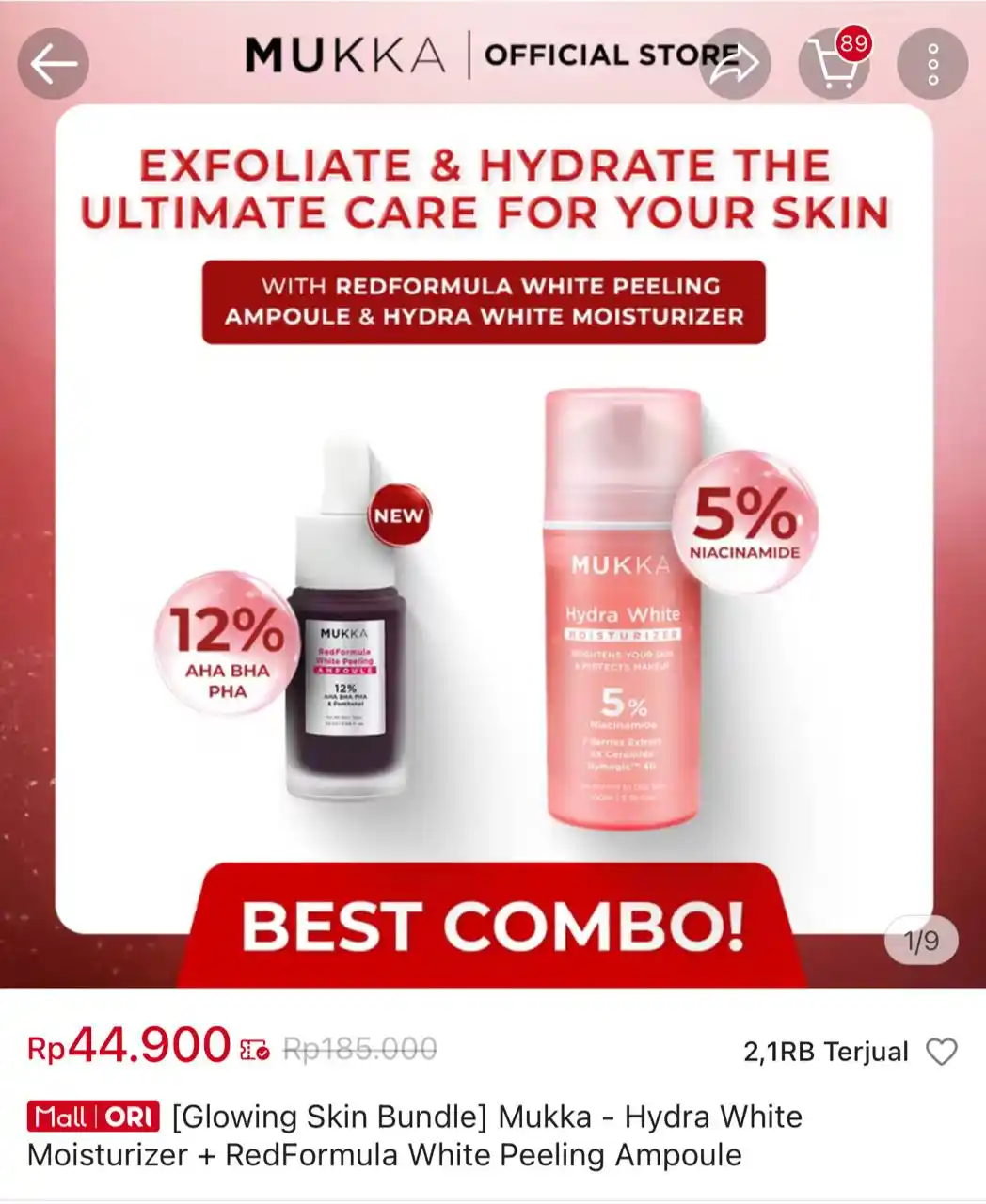 Image from Racun Shopee Receh: [Glowing Skin Bundle] Mukka - Hydra White Moisturizer + RedFormula Whi...