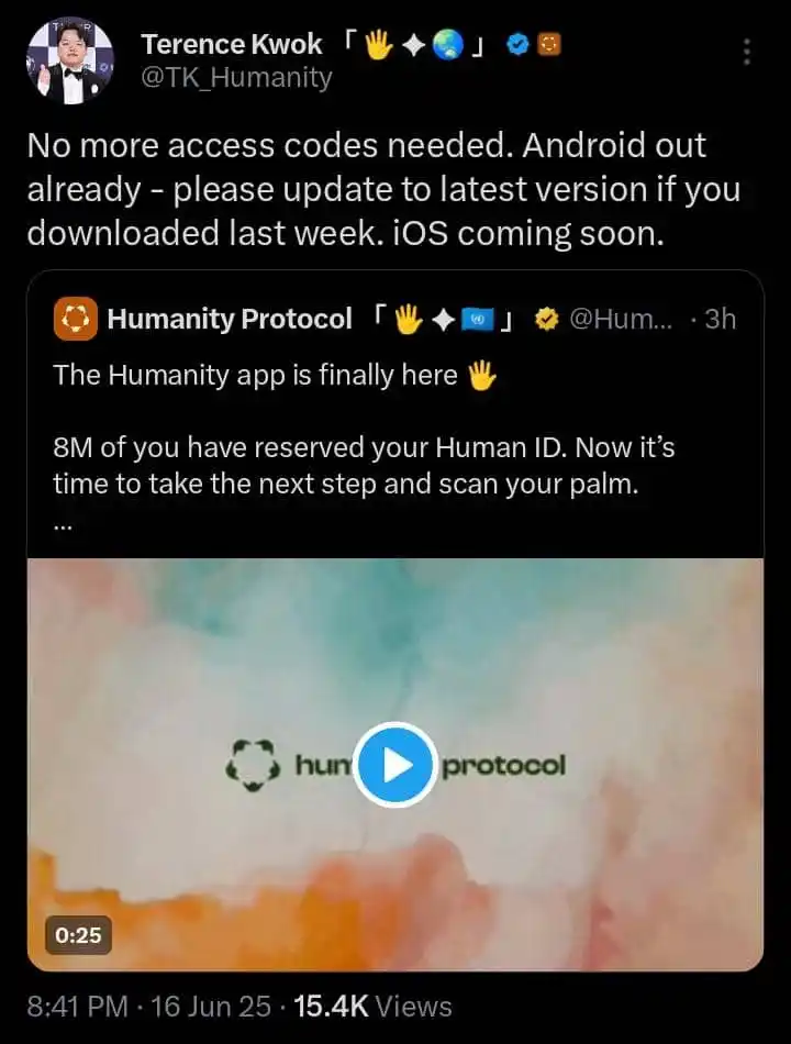 Image from CRYPTO SPARTAN GROUP 🀄🐂 UPDATES: Go and download Humanity Protocol App and verify ❤️....