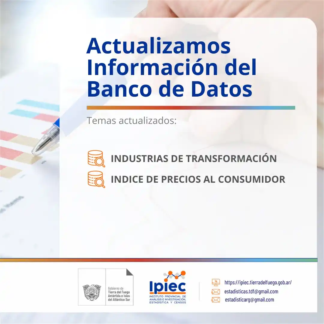 Image from Instituto Provincial de Análisis e Investigación, Estadística y Censos (IPIEC) : 📌Hola, Buen día! 👋 ✨Compartimos la actualización del *Banco de datos...