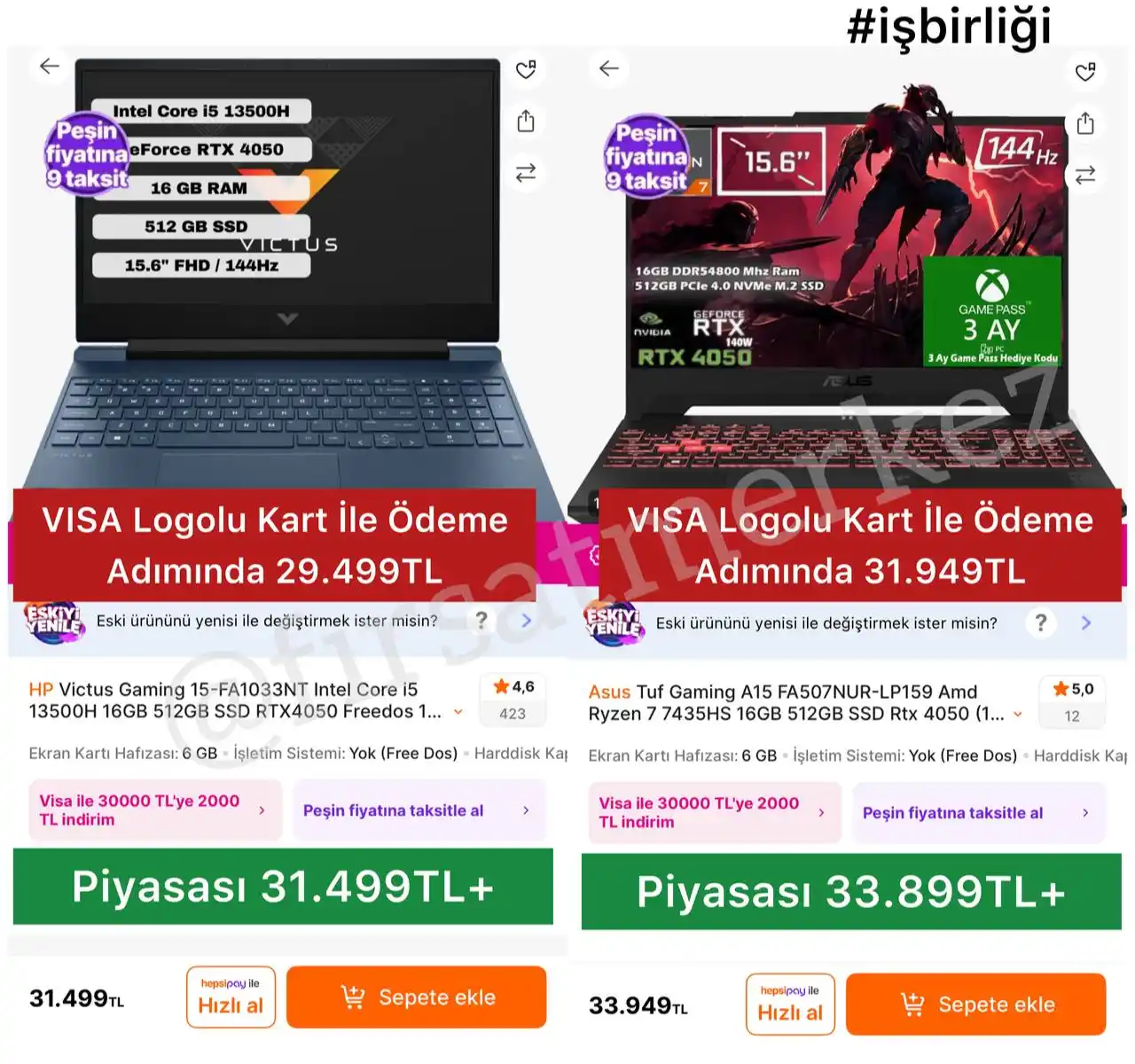 Image from İndirim Fırsat Merkezi: 🔥Hp Victus Gaming Intel Core i5 16GB 512GB SSD Laptop ✅Premium’a Öze...
