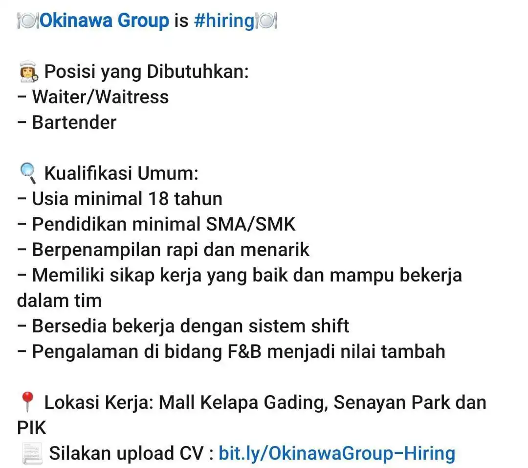 Image from LOWONGAN PEKERJAAN JABODETABEK - KARAWANG: https://docs.google.com/forms/d/e/1FAIpQLSc4xAKrB4c66bGJZngE6SYlLQrA6c...