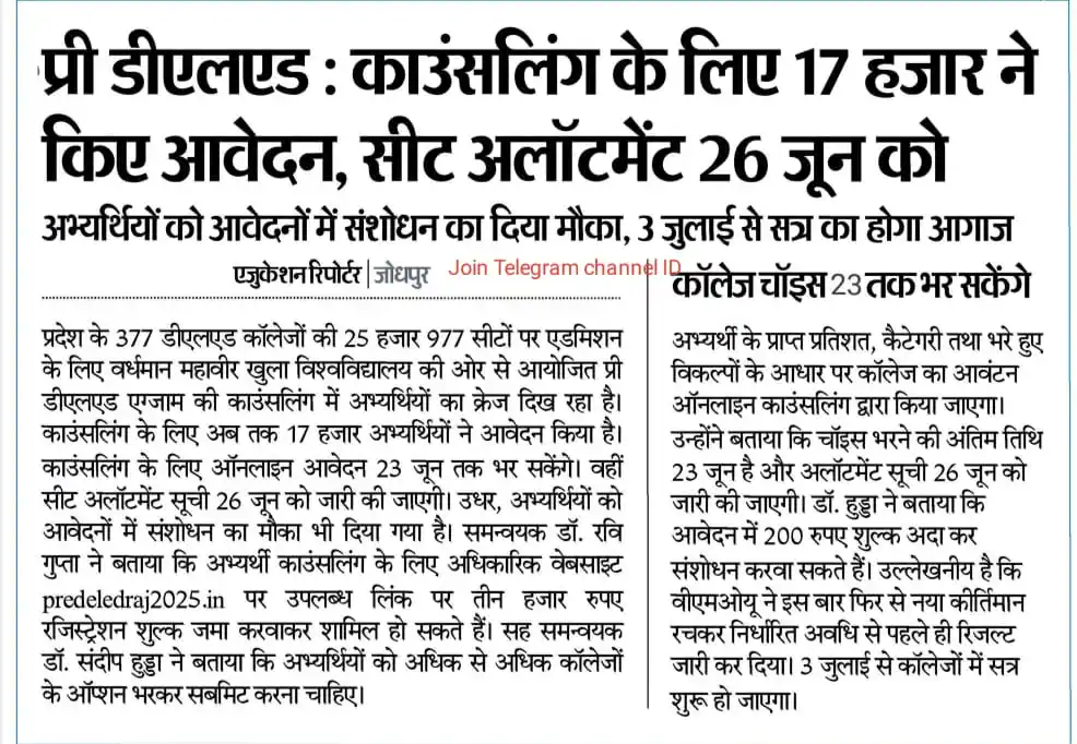 News for Special Educator & General Teacher post