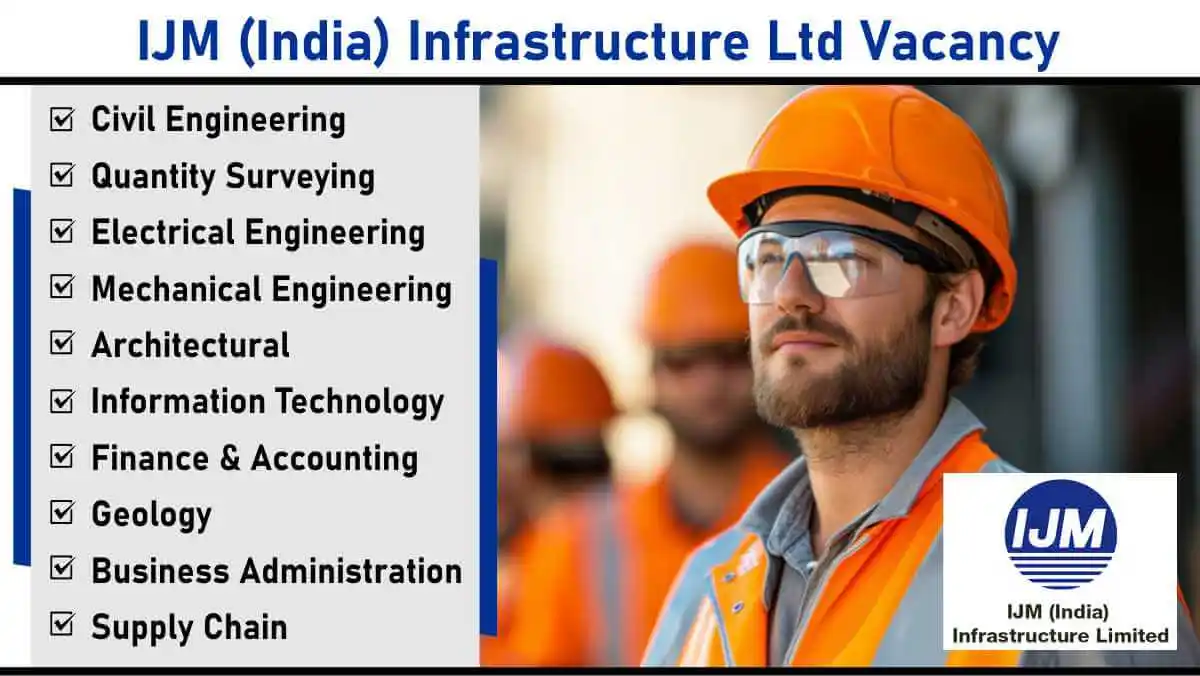 Image from Construction Placement: 📢📢 *IJM (India) Infrastructure Ltd Vacancy: Recruitment for Multiple...