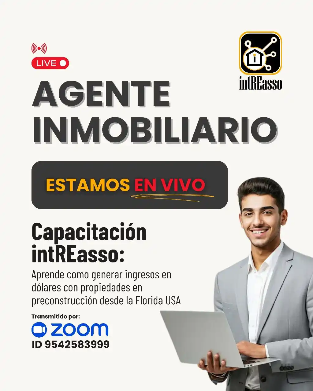 Image from intREasso: Ingresa aquí: https://us02web.zoom.us/j/9542583999...