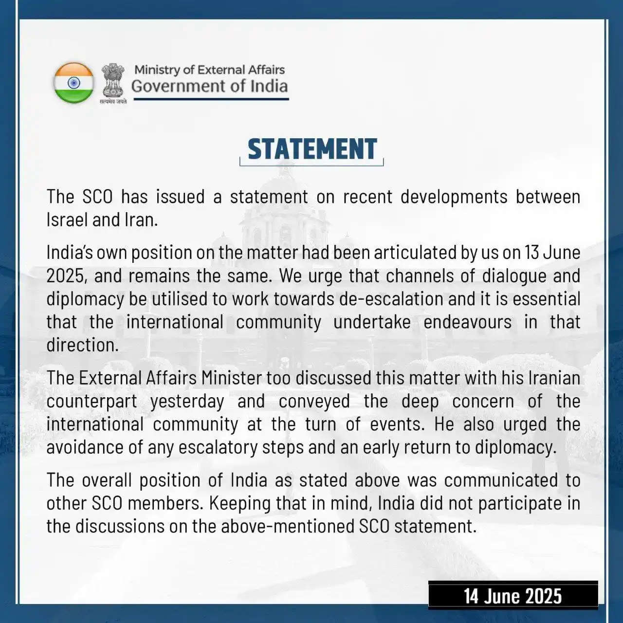 Image from Iran Update (اردو): ⚡🇮🇷🇵🇰/🇮🇱🇮🇳— India has chickened out after SCO condemned the Is...