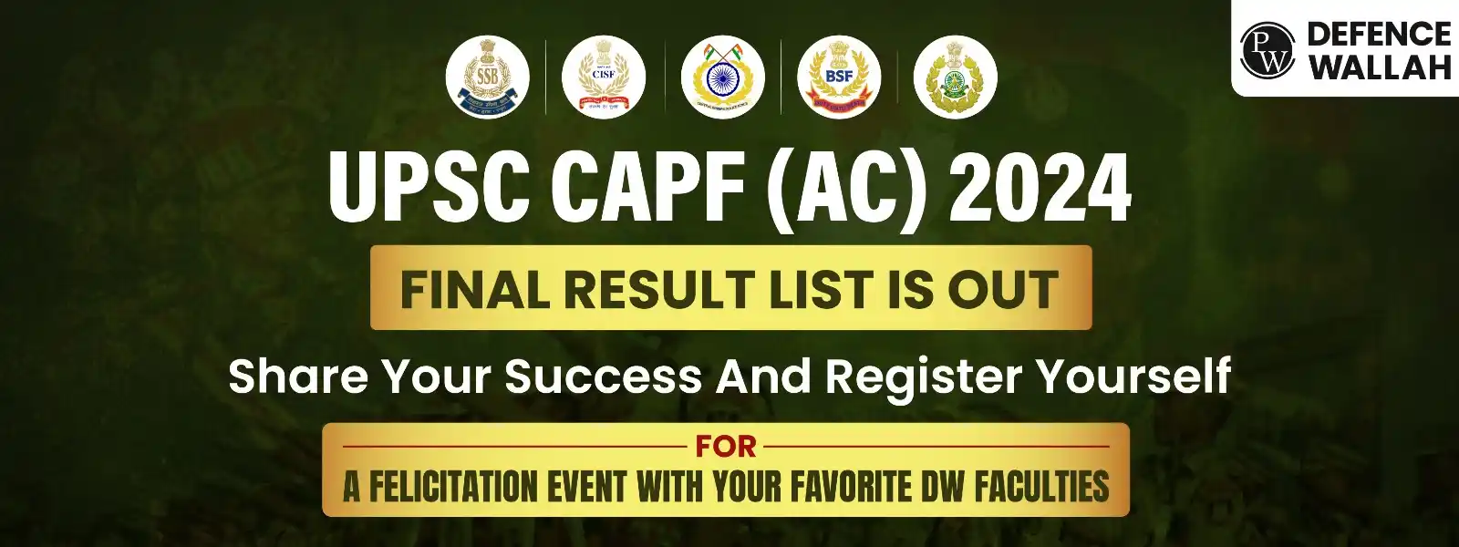 Image from CDS VIKRANT/Abhyas BATCH ✅: *Jai Hind Warriors 🇮🇳,* 🚨 UPSC CAPF 2024 FINAL RESULT is OUT! 🚨 ...