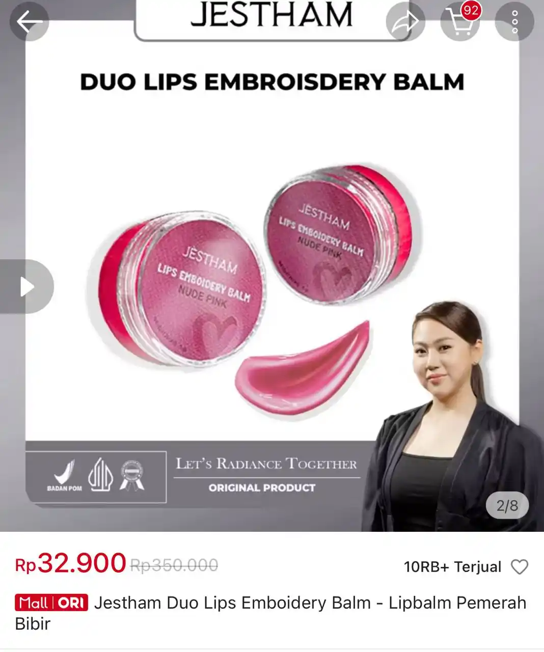 Image from Racun Shopee Receh: Jestham Duo Lips Emboidery Balm - Lipbalm Pemerah Bibir https://s.shop...