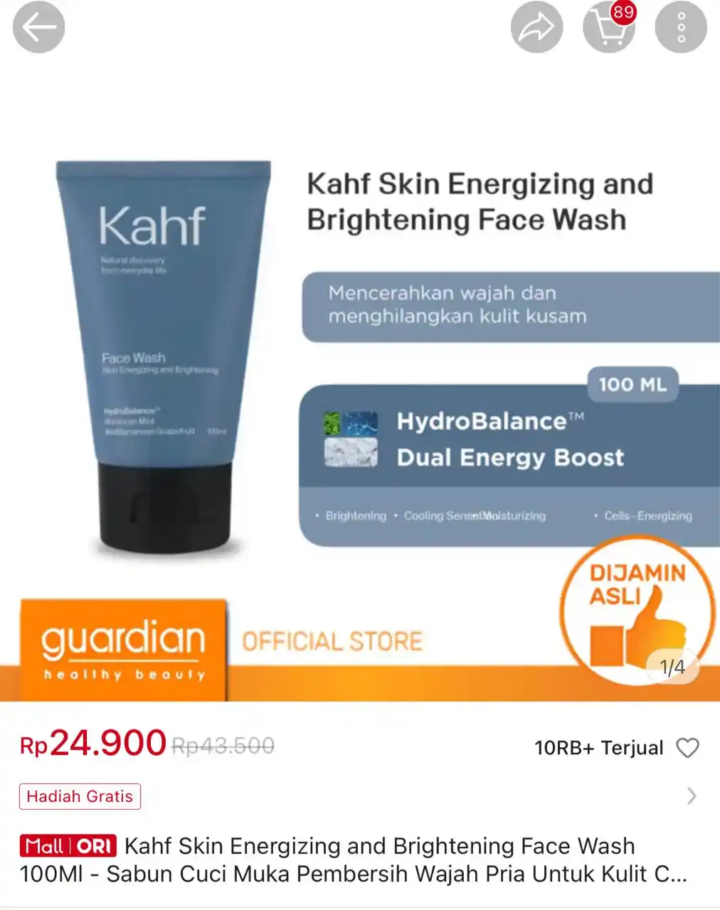 Image from Racun Shopee Receh: Kahf Skin Energizing and Brightening Face Wash 100Ml - Sabun Cuci Muka...