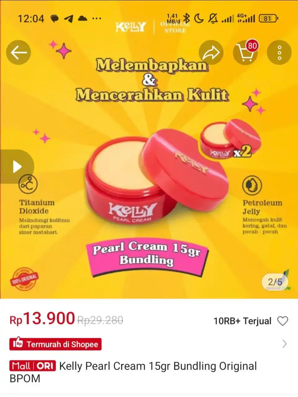 Image from Racun Shopee Receh: Kelly Pearl Cream 15gr Bundling Original BPOM https://s.shopee.co.id/6...