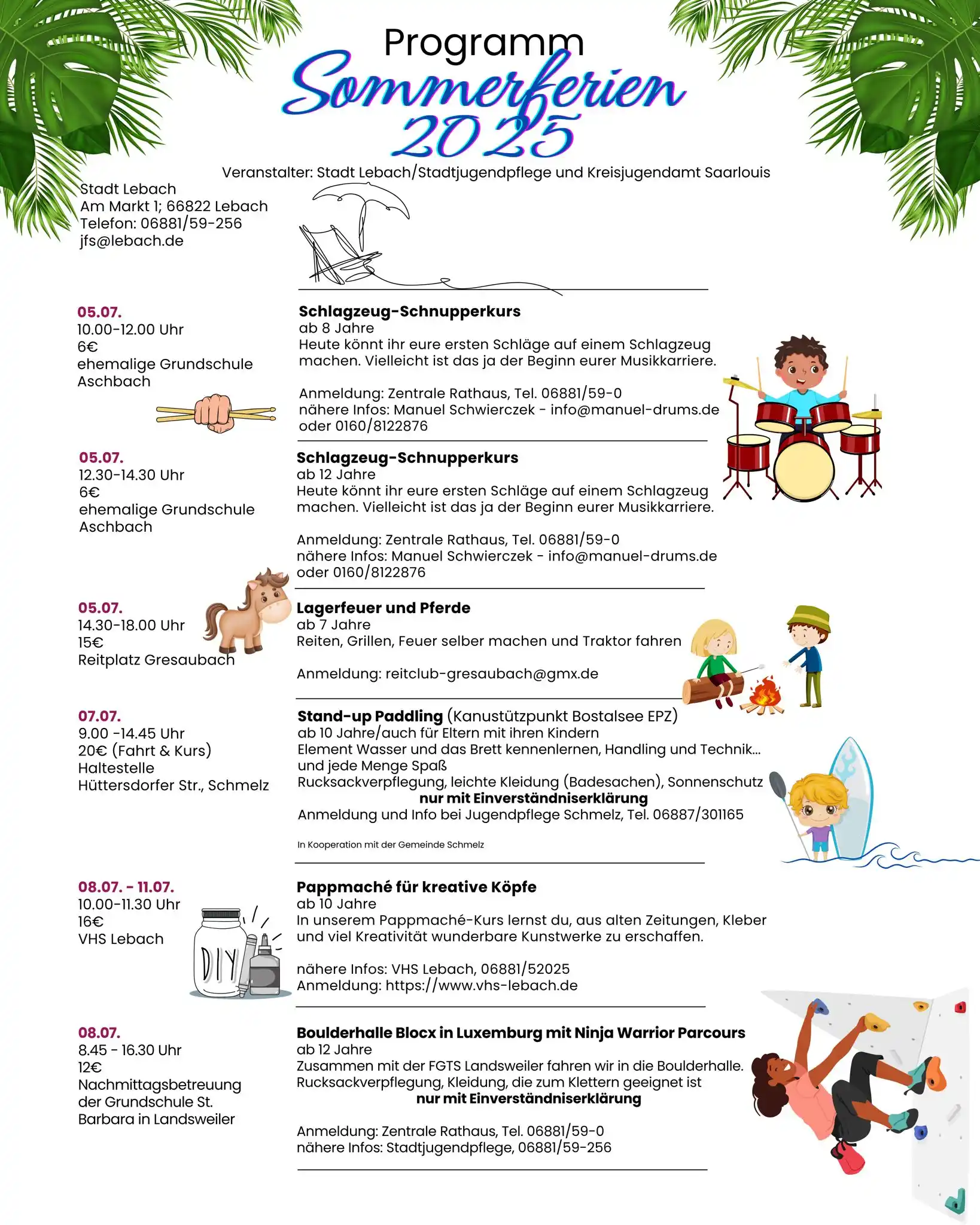 Image from Stadt Lebach: ☀️🎊 *KINDERFERIENPROGRAMM 2025* 🎊☀️ In zwei Wochen starten im Saarl...