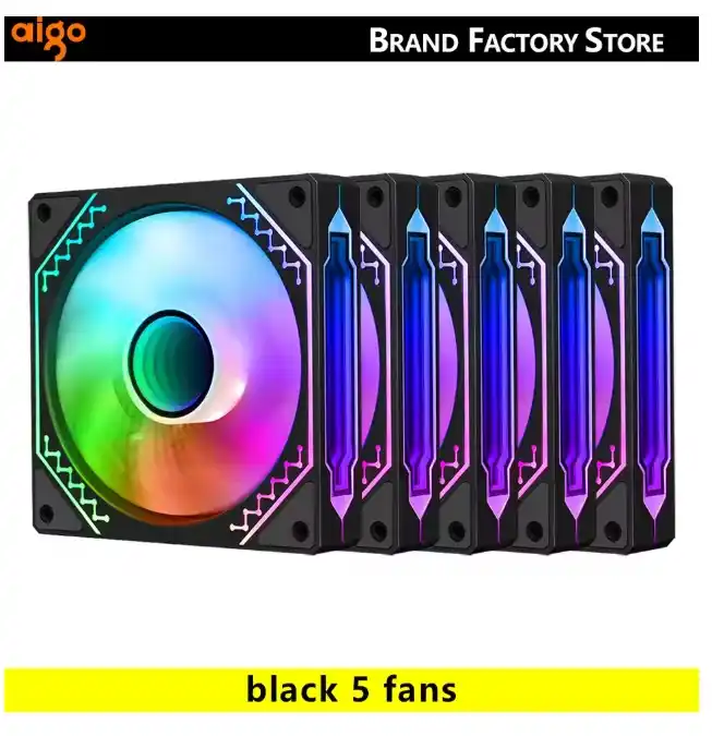 Image from GPCR Promo - Hardware e Tecnologia: 🔥Kit 5 Fans Aigo AIR 12S Preto/Branco ARGB - Confirme o envio do Bra...