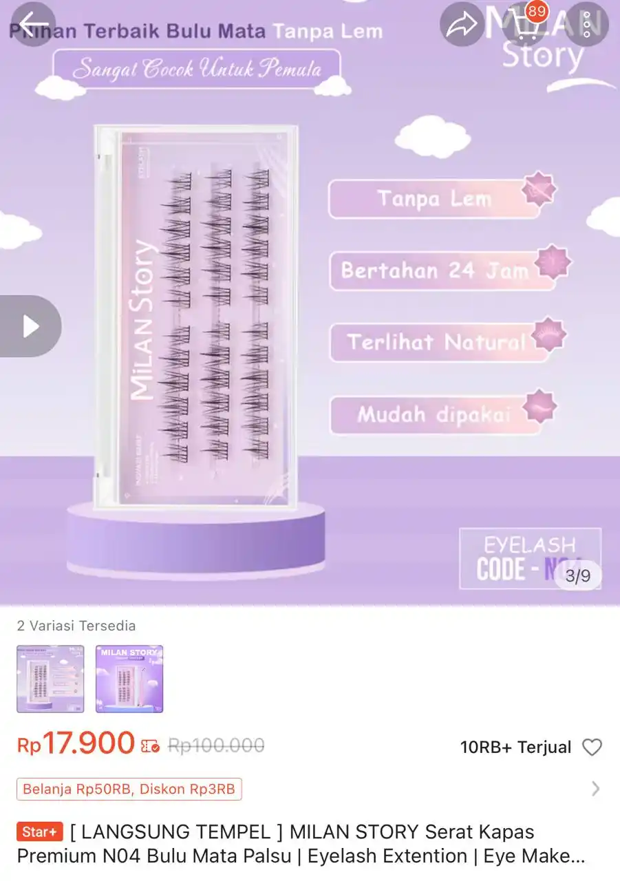 Image from Racun Shopee Receh: [ LANGSUNG TEMPEL ] MILAN STORY Serat Kapas Premium N04 Bulu Mata Pals...