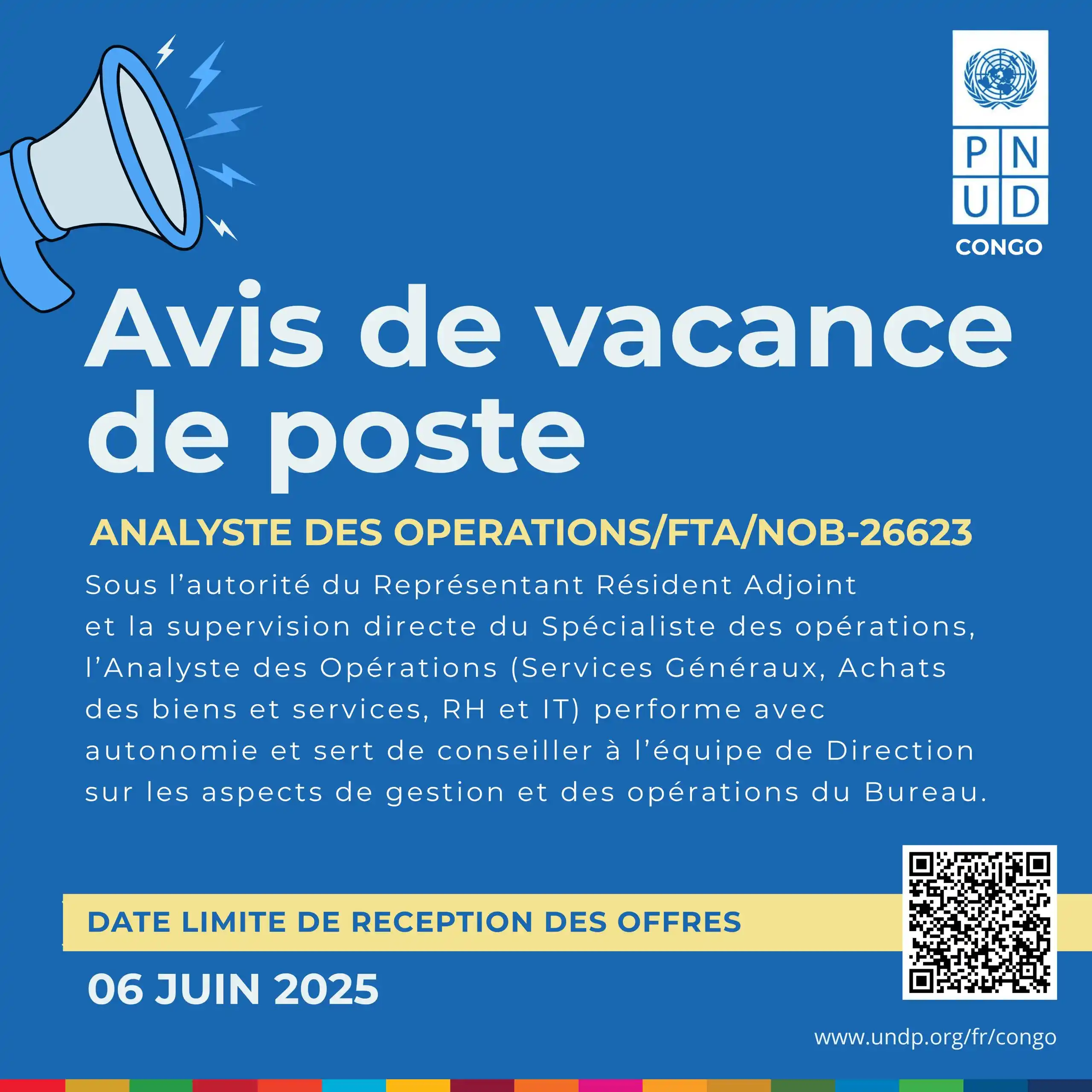 Image from Province du Maniema: 📢 Le PNUD République du Congo recrute ! Nous recherchons un(e) Analy...