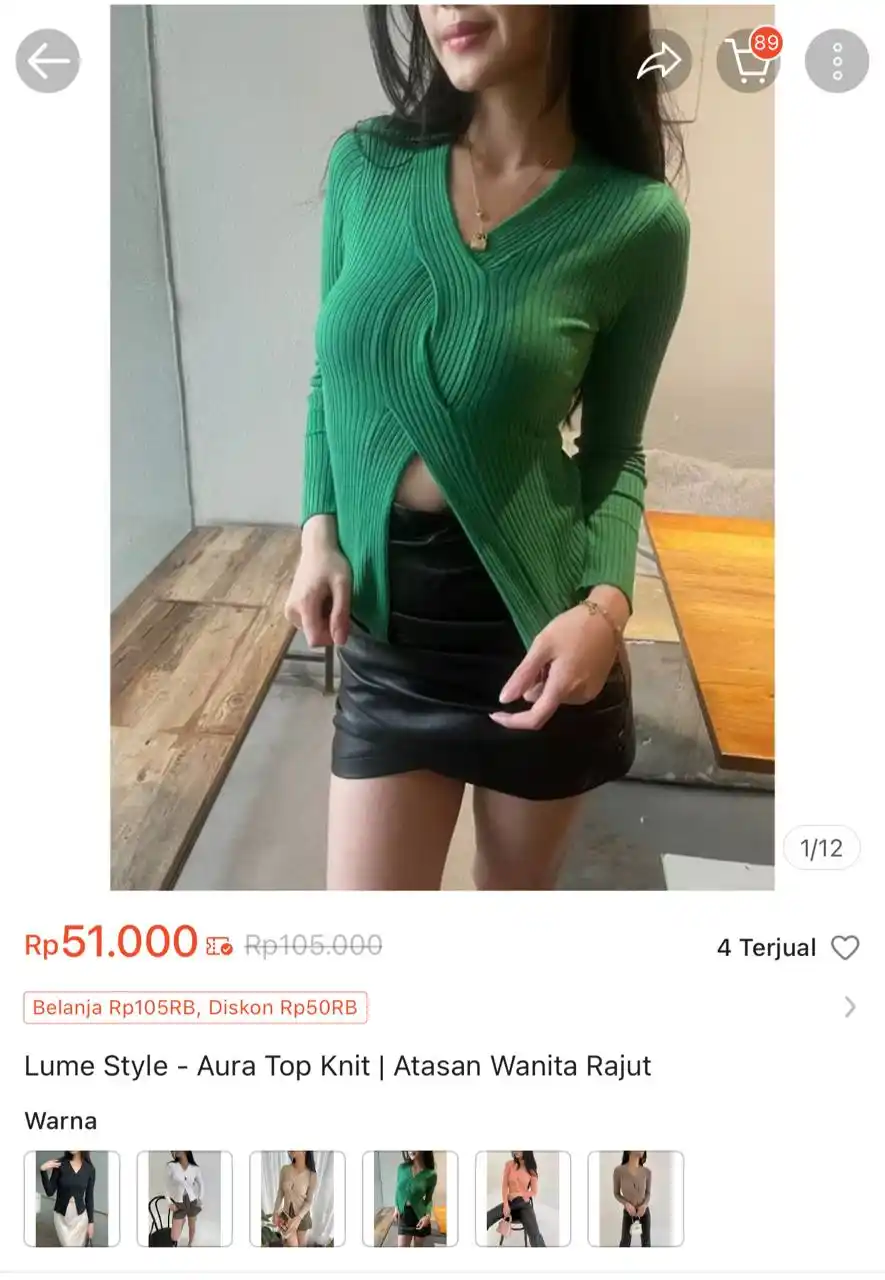 Image from Racun Shopee Receh: Lume Style - Aura Top Knit Atasan Wanita Rajut https://s.shopee.co.id...