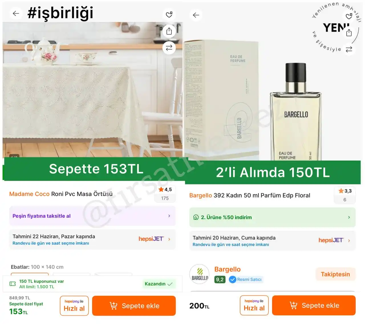 Image from İndirim Fırsat Merkezi: 🔥Madame Coco Roni PVC Masa Örtüsü ✅Sepette 153TL’ye Düşüyor - Arama...