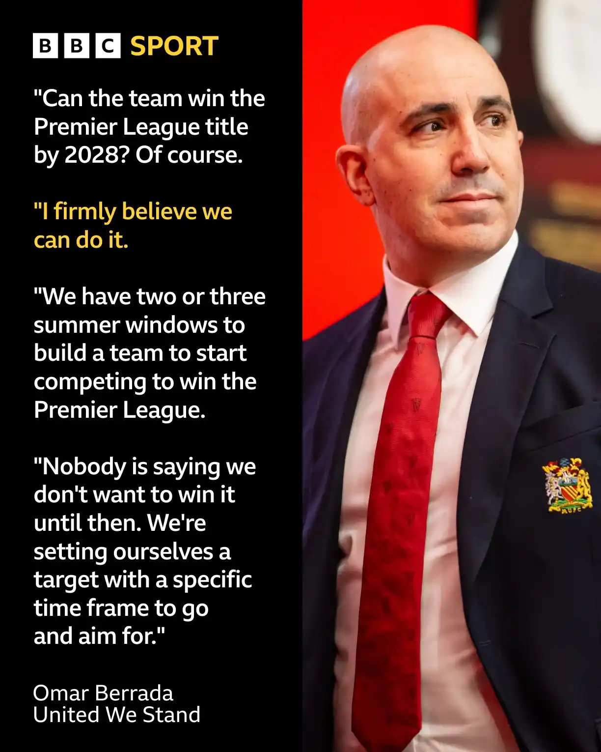Image from Maiden Football And Sports News Update ⚽: Man Utd's chief executive Omar Berrada is sticking with his aim of mar...