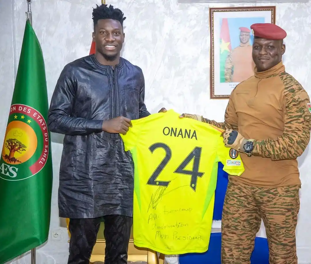 Image from Maiden Football And Sports News Update ⚽: Manchester United Goalkeeper Andre Onana visits Burkina Faso's 37-year...
