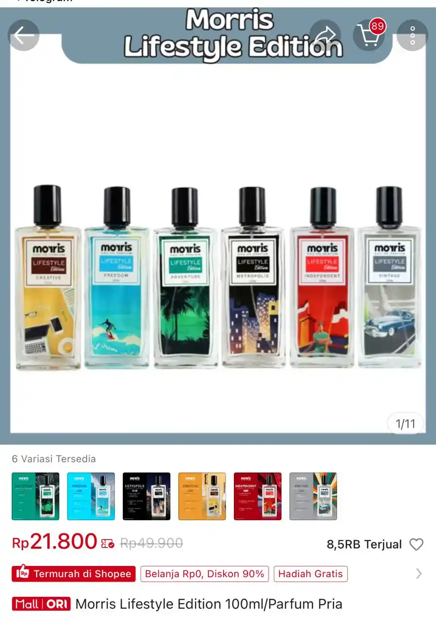 Image from Racun Shopee Receh: Morris Lifestyle Edition 100ml/Parfum Pria https://s.shopee.co.id/7ARs...