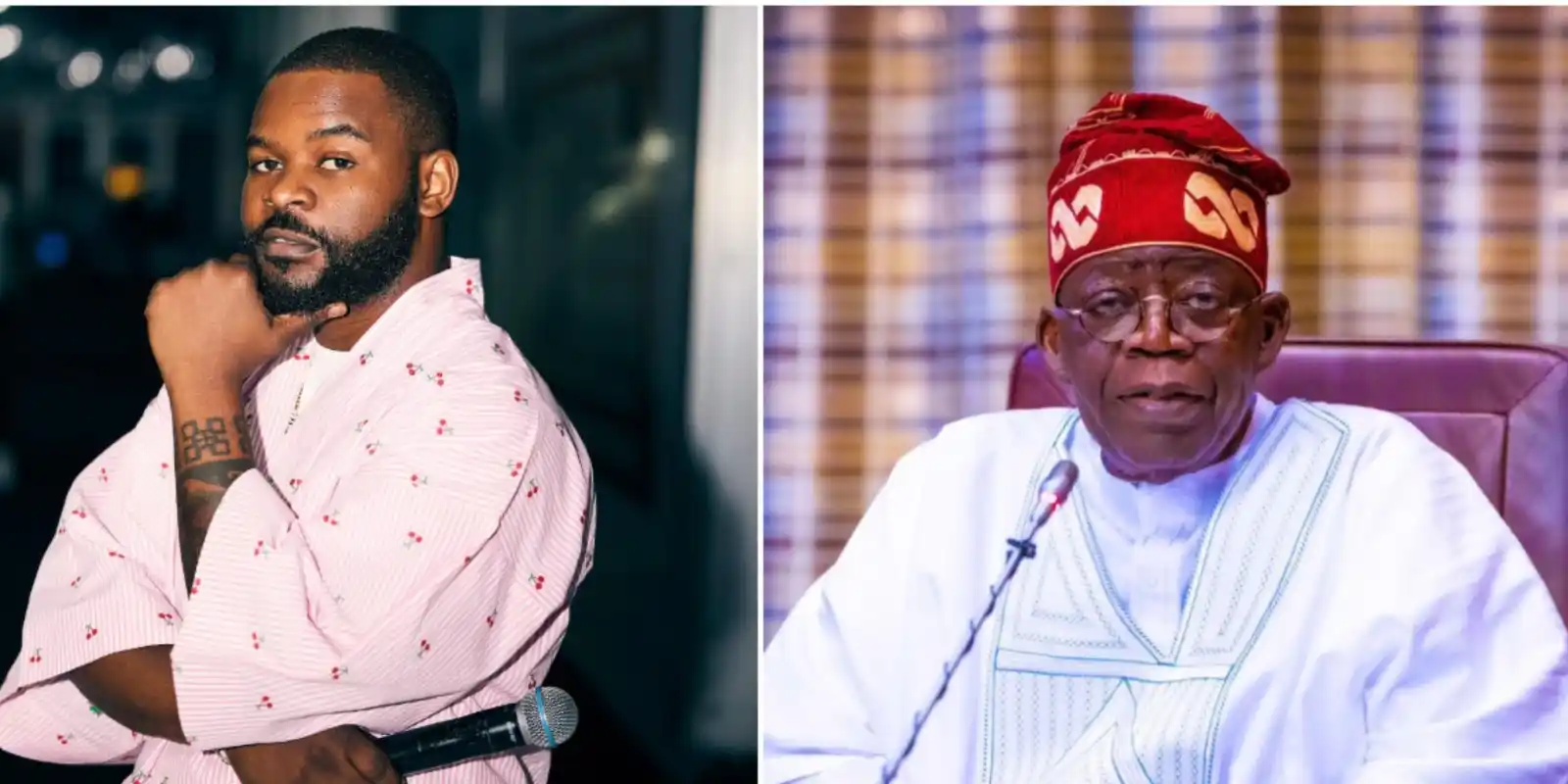 Image from Sahara Reporters: Musician Falz Slams Tinubu’s Response On Benue Killings, Condemns Inac...