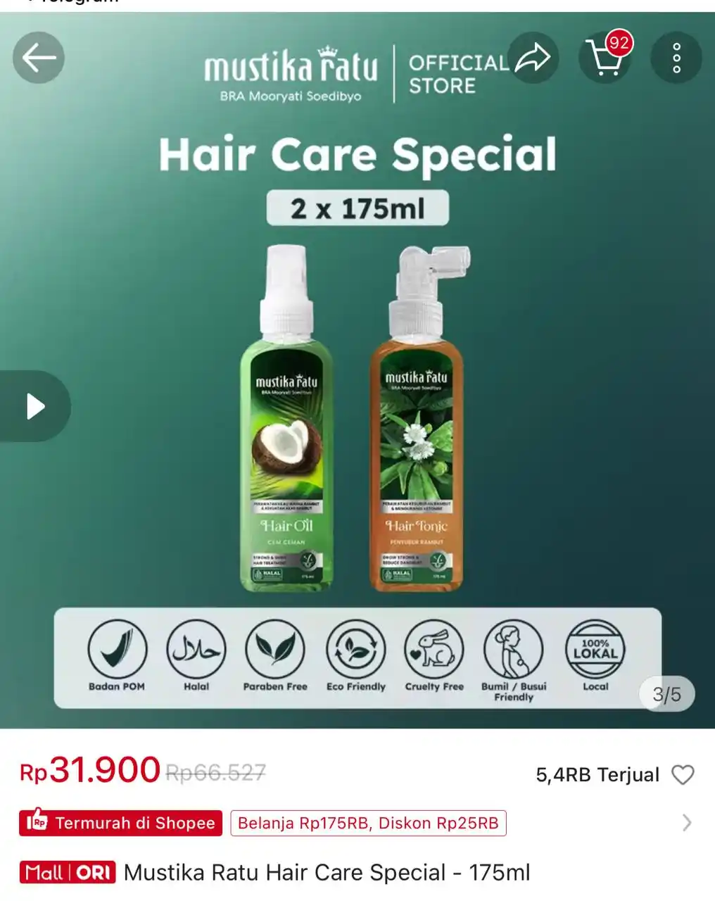 Image from Racun Shopee Receh: Mustika Ratu Hair Care Special - 175ml https://s.shopee.co.id/3VYb7gEA...