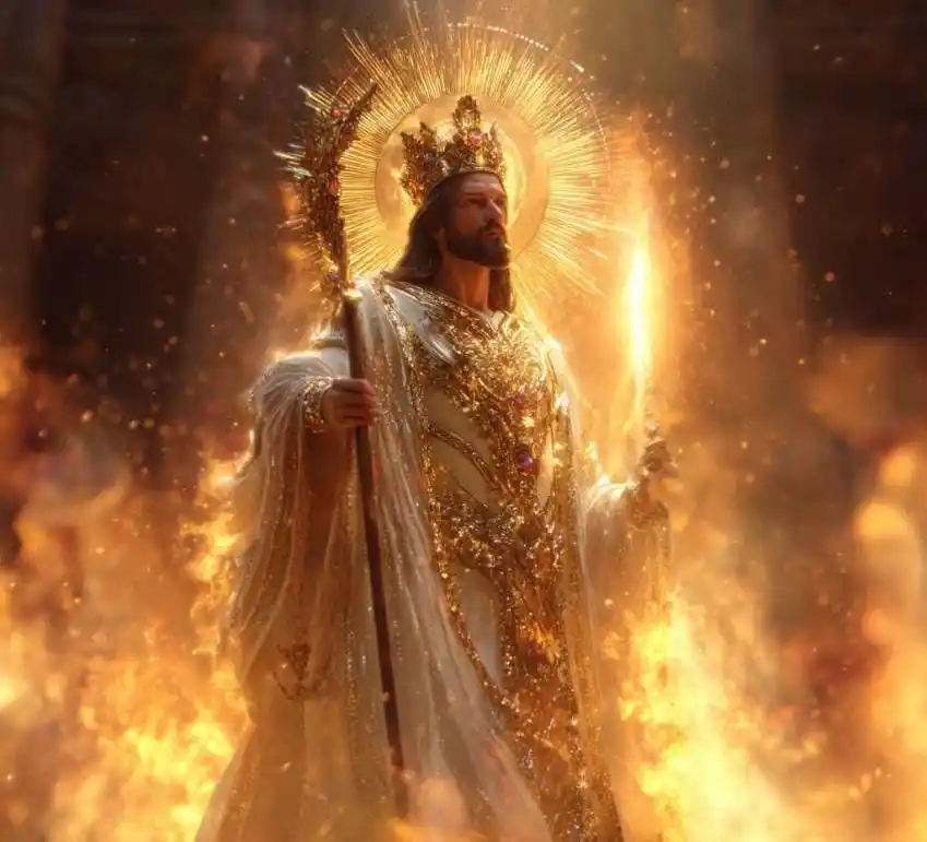 Image from Daily Bible Inspiration 🙏.: “Out of his mouth comes a sharp sword with which to strike down the na...