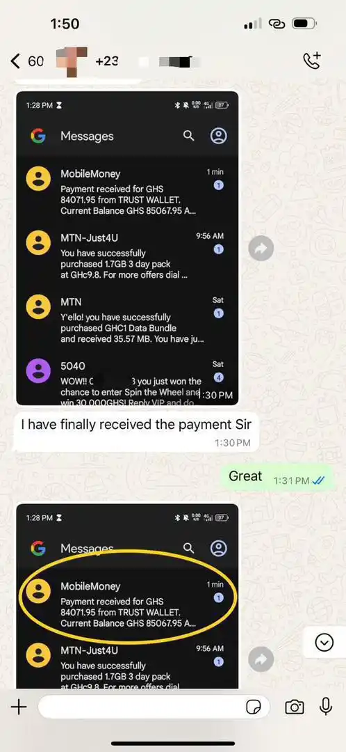 Image from TIPS HOUSE : Payment received from Trust wallet successfully Ghana 🇬🇭 🇬🇭🇬🇭🇬�...