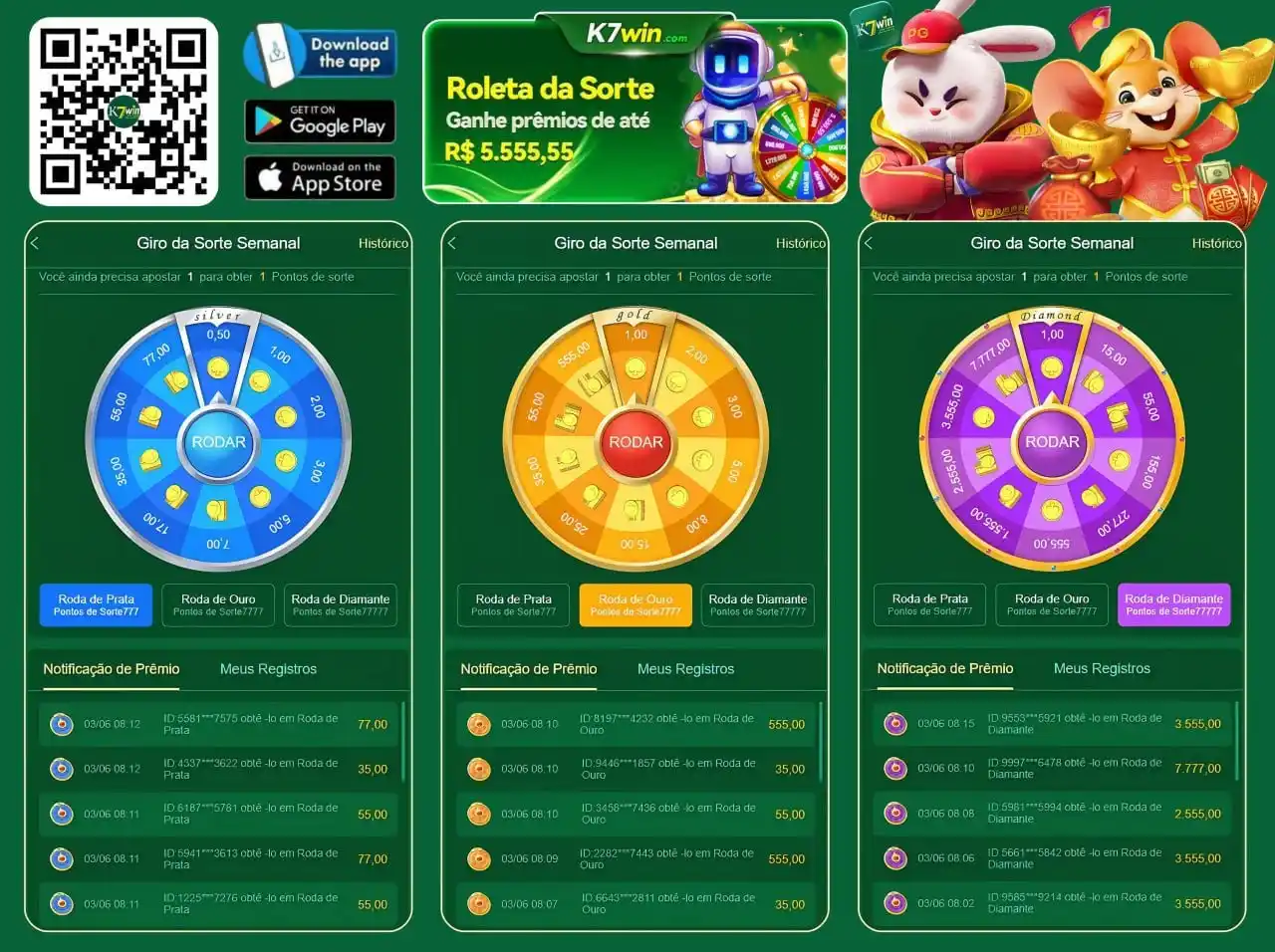 Image from k7win.com: 🌟 PG Slots - Parceiro Oficial🌟 💕Caros jogadores, a K7WIN.COM convid...
