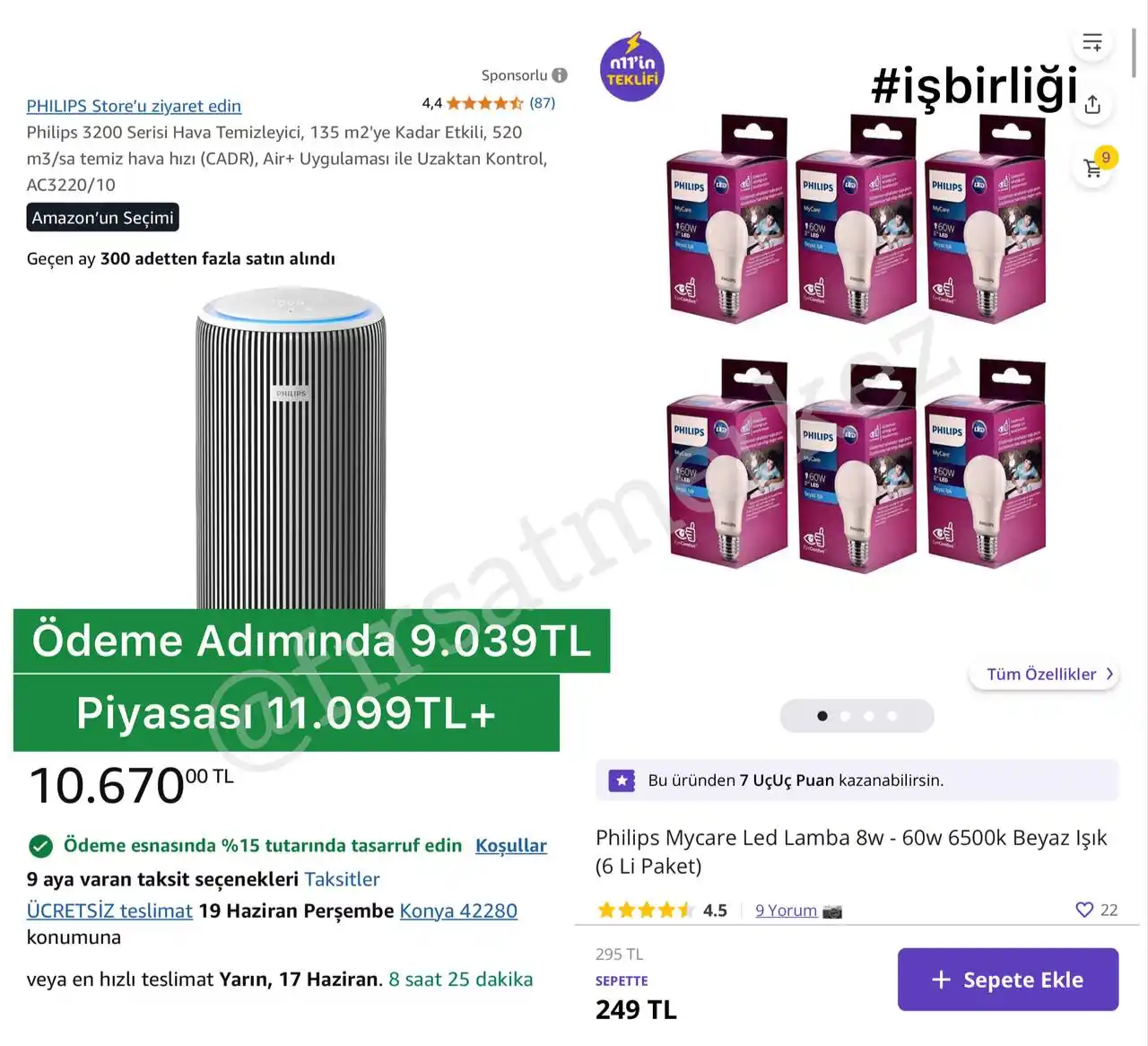Image from İndirim Fırsat Merkezi: 🔥Philips 3200 Serisi Hava Temizleyici Air+ Uygulama ✅Prime Üyelere ...