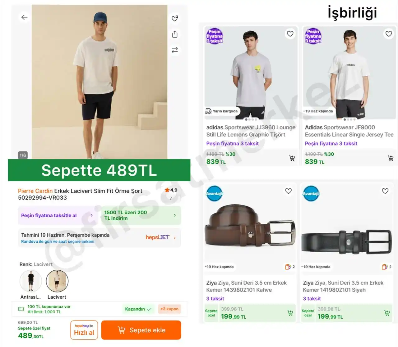 Image from İndirim Fırsat Merkezi: 🔥Pierre Cardin Erkek Lacivert Şort ✅Sepette 489TL - Arama Kısmına Şo...
