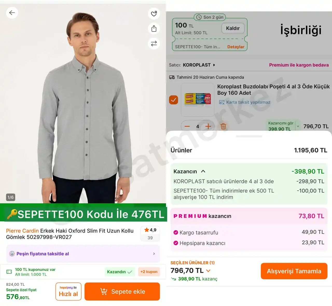 Image from İndirim Fırsat Merkezi: 🔥Pierre Cardin Erkek Uzun Kollu Gömlek 🔑SEPETTE100 Kodu İle 476TL /...
