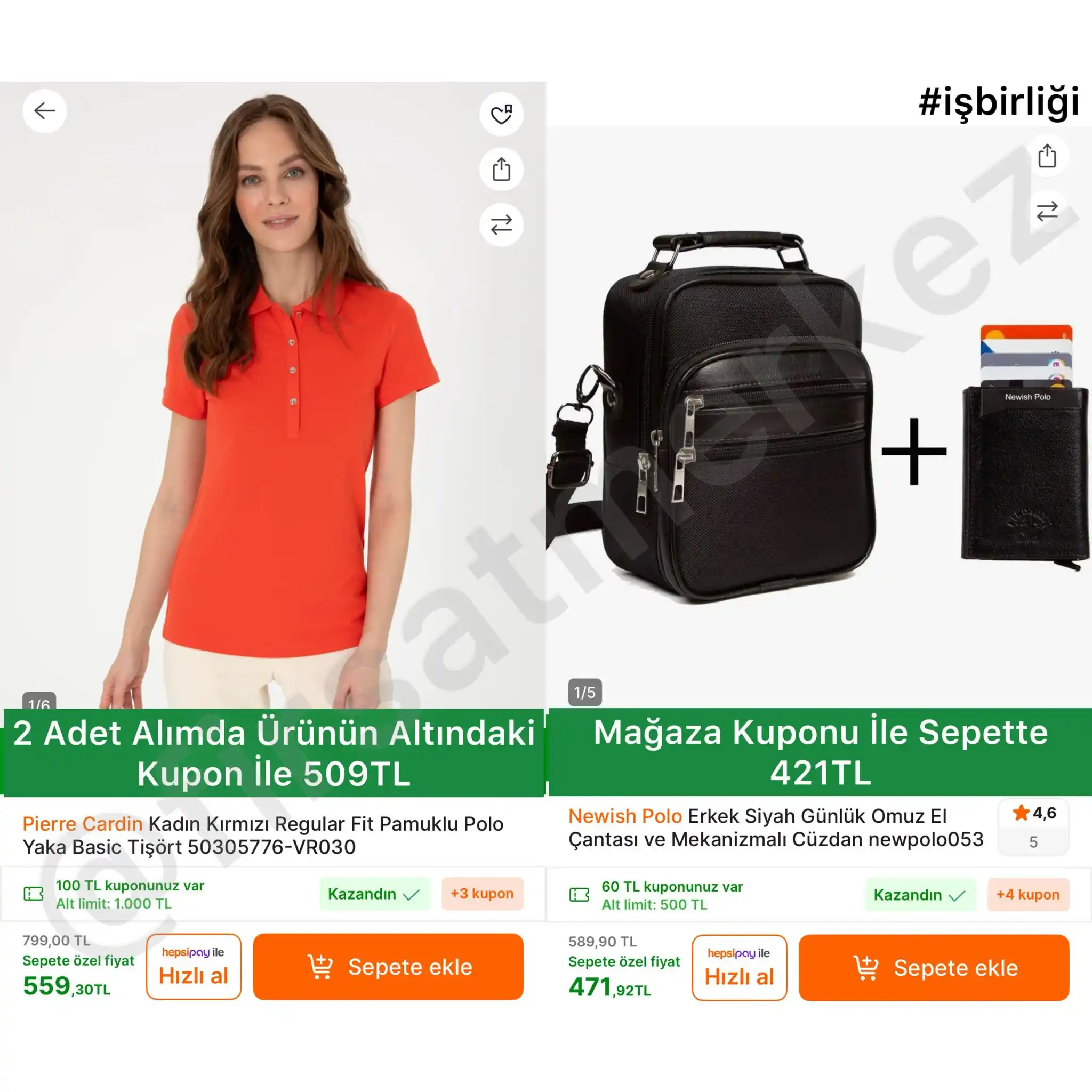 Image from İndirim Fırsat Merkezi: 🔥Pierre Cardin Kadın Kırmızı Regular Fit Pamuklu Polo Yaka Basic T-Sh...