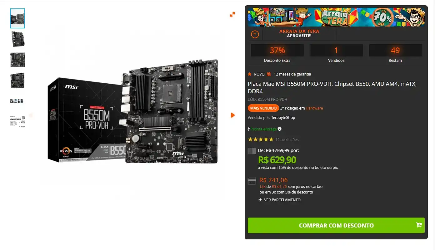 Image from GPCR Promo - Hardware e Tecnologia: 😮Placa Mãe MSI B550M PRO-VDH - "ainnn mas é a versão sem Wifi" A ver...