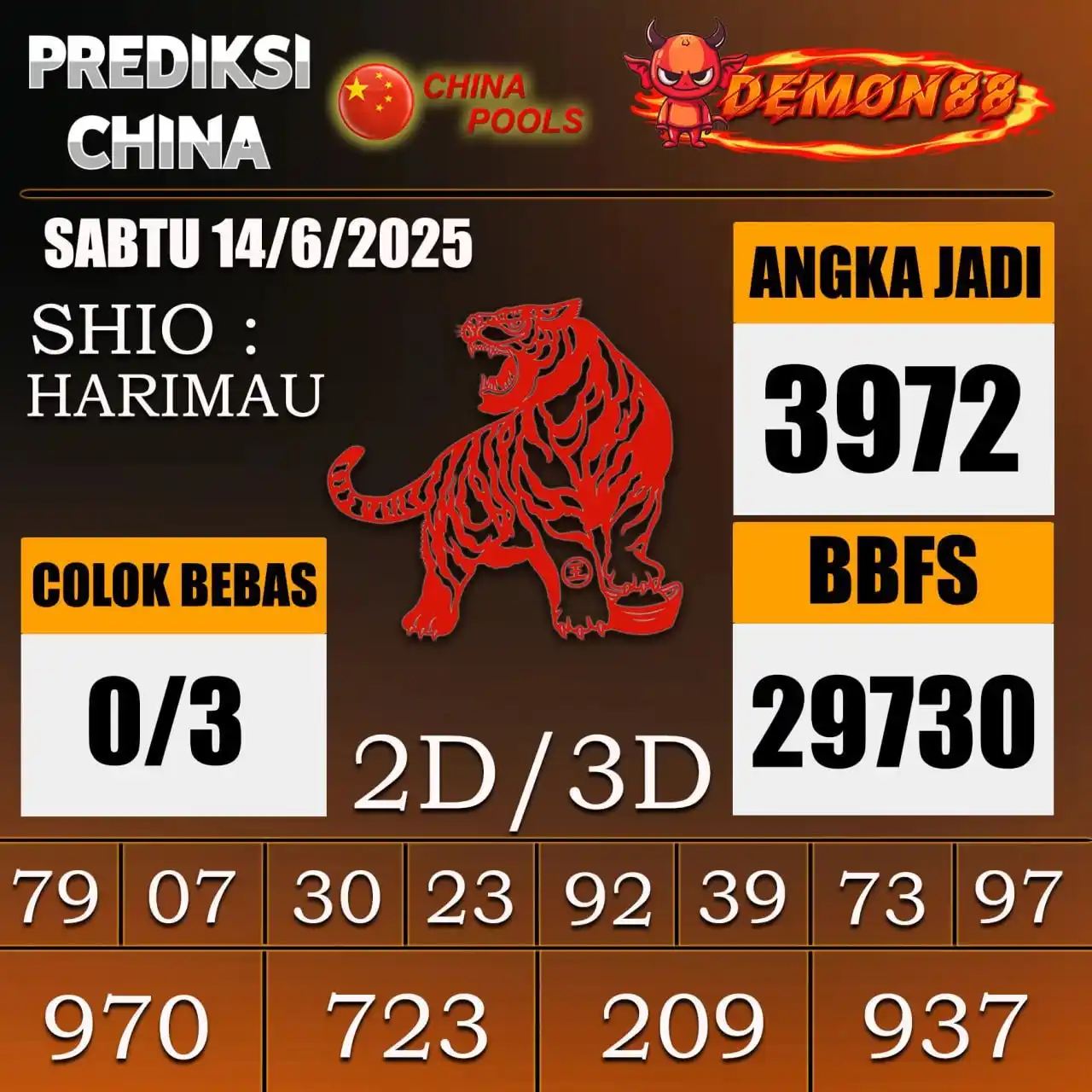 Image from PREDIKSI TOGEL ONLINE 4D DEMON88 Situs TOTO Togel 4D Online Terbaik Bandar Togel Online Terpercaya: PREDIKSI TOGEL CHINA 🇨🇳🇨🇳🇨🇳🇨🇳🇨🇳🇨🇳 14 June 2025 BBFS : 297...