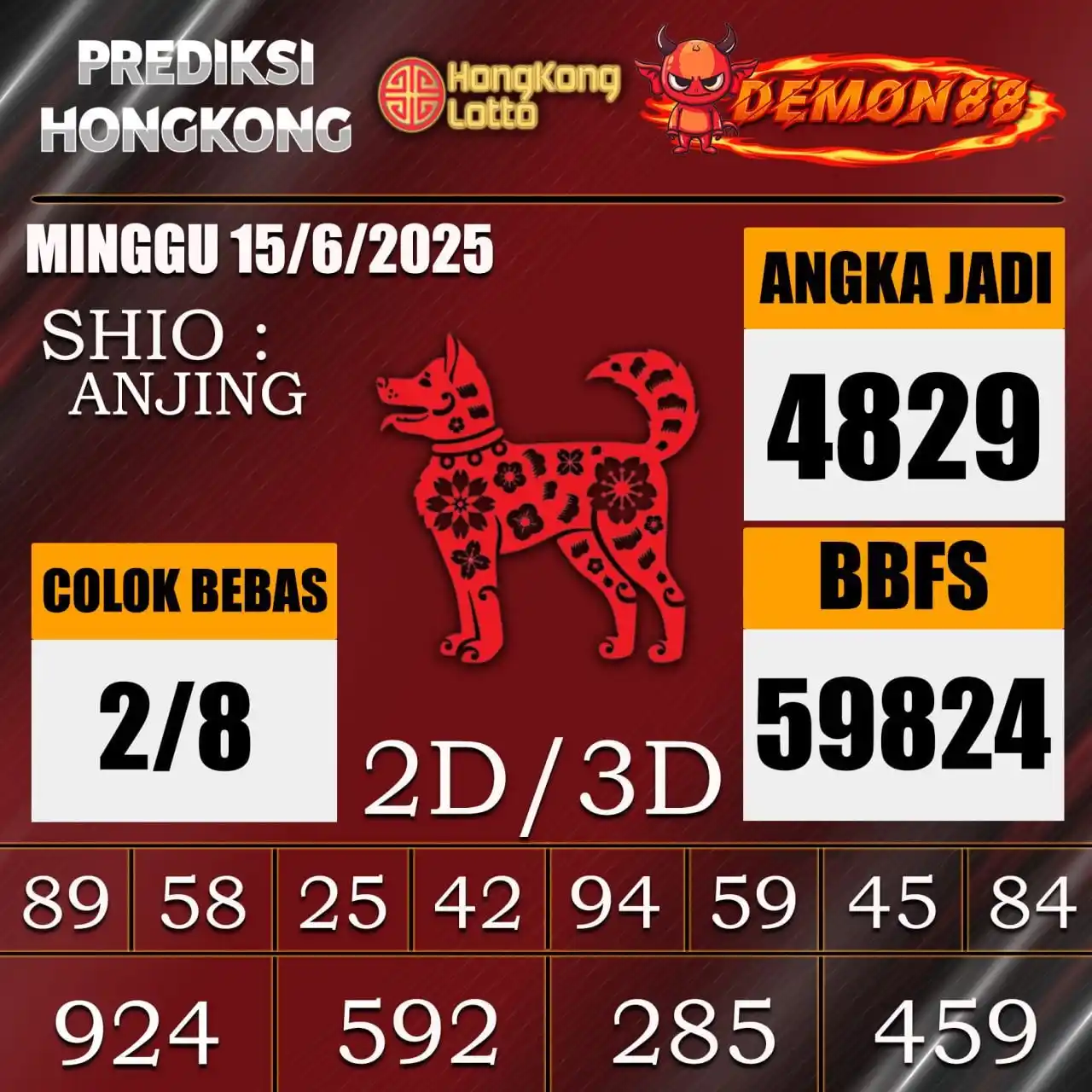 Image from PREDIKSI TOGEL ONLINE 4D DEMON88 Situs TOTO Togel 4D Online Terbaik Bandar Togel Online Terpercaya: PREDIKSI TOGEL HONGKONG 🇭🇰🇭🇰🇭🇰🇭🇰🇭🇰🇭🇰 15 June 2025 BBFS : 5...