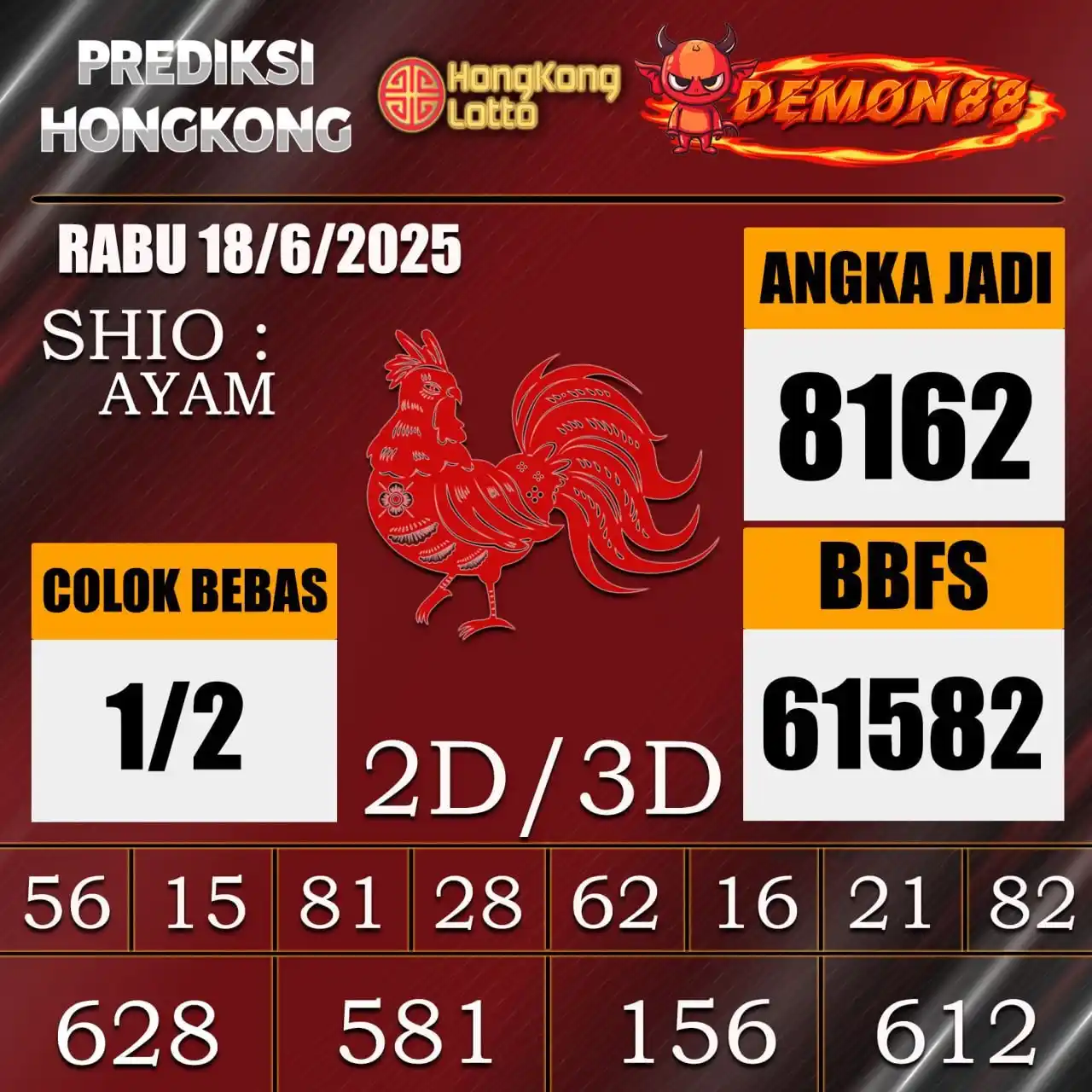 Image from PREDIKSI TOGEL ONLINE 4D DEMON88 Situs TOTO Togel 4D Online Terbaik Bandar Togel Online Terpercaya: PREDIKSI TOGEL HONGKONG 🇭🇰🇭🇰🇭🇰🇭🇰🇭🇰🇭🇰 18 June 2025 BBFS : 6...