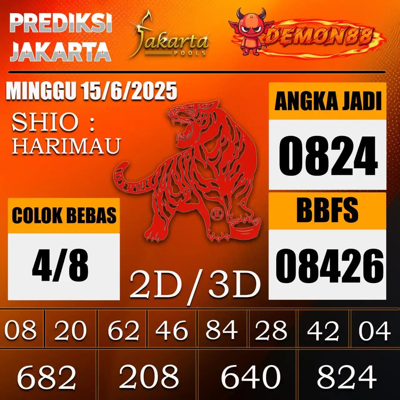 Image from PREDIKSI TOGEL ONLINE 4D DEMON88 Situs TOTO Togel 4D Online Terbaik Bandar Togel Online Terpercaya: PREDIKSI TOGEL JAKARTA 🇮🇩🇮🇩🇮🇩🇮🇩🇮🇩🇮🇩 15 June 2025 BBFS : 08...
