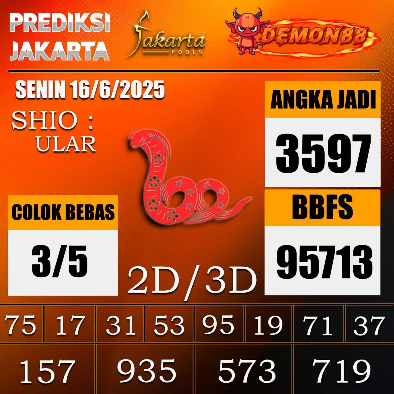 Image from PREDIKSI TOGEL ONLINE 4D DEMON88 Situs TOTO Togel 4D Online Terbaik Bandar Togel Online Terpercaya: PREDIKSI TOGEL JAKARTA 🇮🇩🇮🇩🇮🇩🇮🇩🇮🇩🇮🇩 16 June 2025 BBFS : 95...