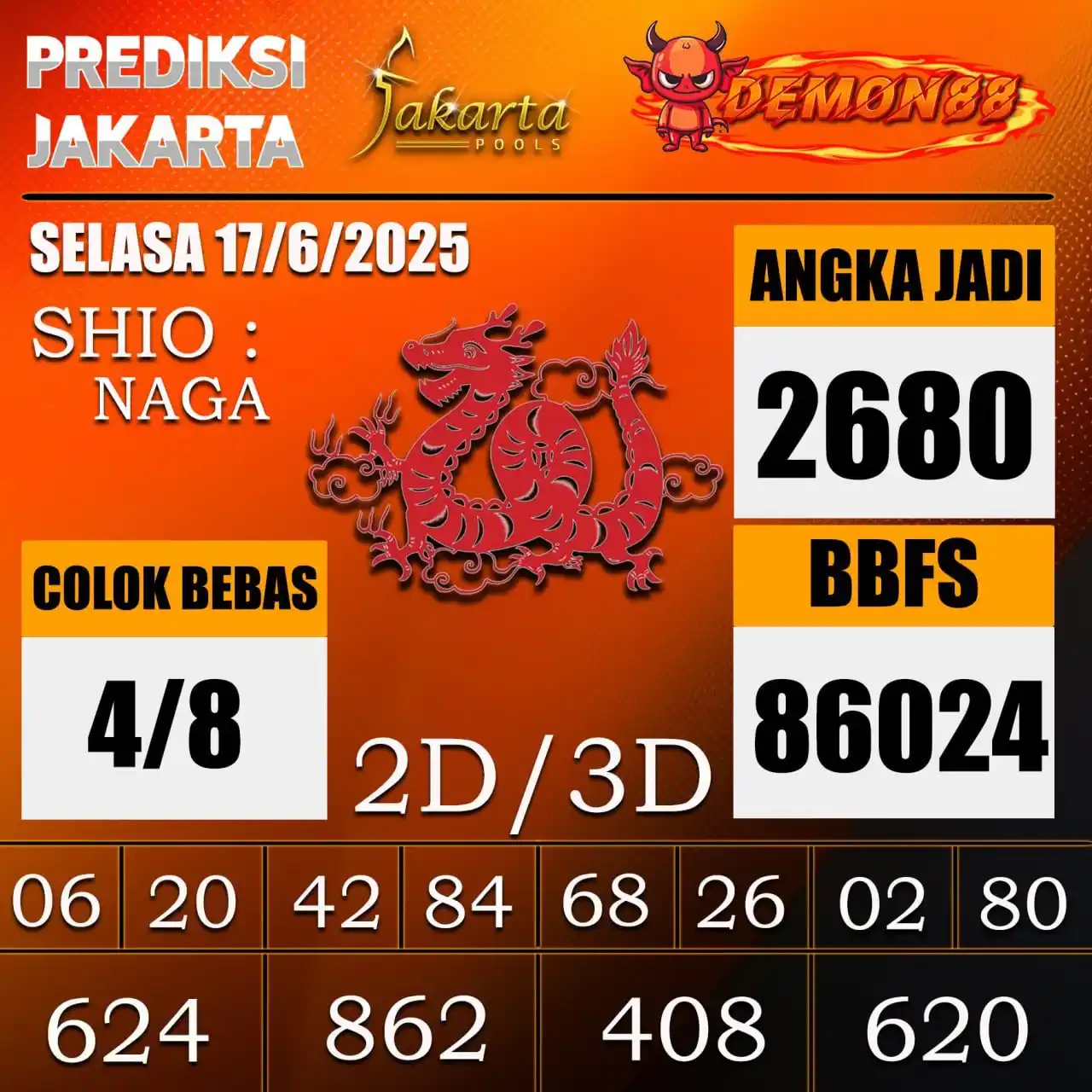 Image from PREDIKSI TOGEL ONLINE 4D DEMON88 Situs TOTO Togel 4D Online Terbaik Bandar Togel Online Terpercaya: PREDIKSI TOGEL JAKARTA 🇮🇩🇮🇩🇮🇩🇮🇩🇮🇩🇮🇩 17 June 2025 BBFS : 86...