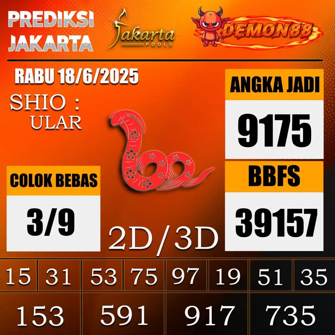 Image from PREDIKSI TOGEL ONLINE 4D DEMON88 Situs TOTO Togel 4D Online Terbaik Bandar Togel Online Terpercaya: PREDIKSI TOGEL JAKARTA 🇮🇩🇮🇩🇮🇩🇮🇩🇮🇩🇮🇩 18 June 2025 BBFS : 39...