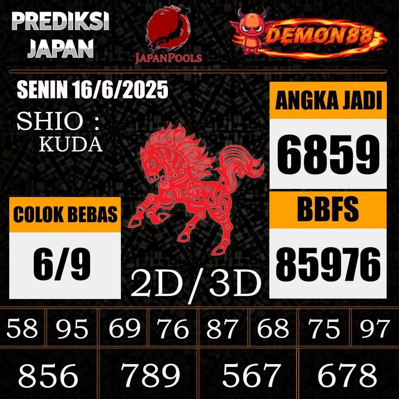 Image from PREDIKSI TOGEL ONLINE 4D DEMON88 Situs TOTO Togel 4D Online Terbaik Bandar Togel Online Terpercaya: PREDIKSI TOGEL JAPAN 🇯🇵🇯🇵🇯🇵🇯🇵🇯🇵🇯🇵 16 June 2025 BBFS : 8597...