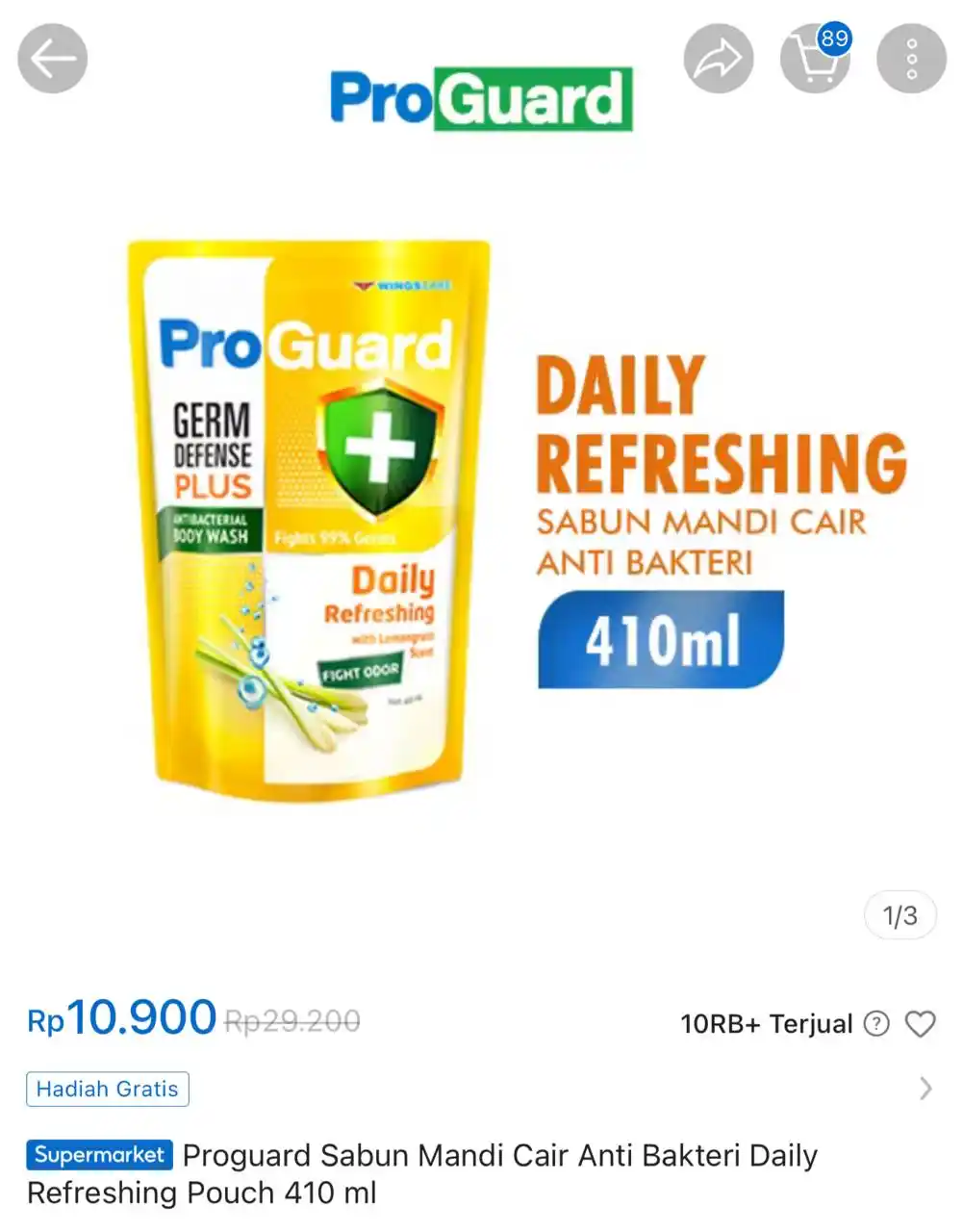 Image from Racun Shopee Receh: Proguard Sabun Mandi Cair Anti Bakteri Daily Refreshing Pouch 410 ml h...