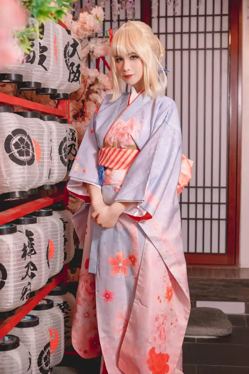Image from Gudang Cosplay: Pyoncos (ピオン) cosplay Saber Kimono – FateGrand Order Size: 220MB Link:...