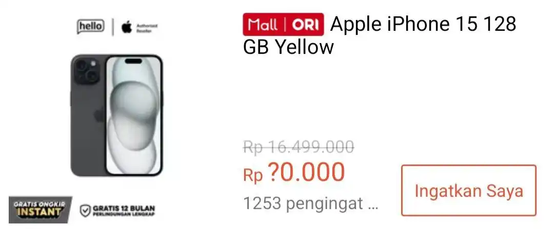 Image from Racun Shopee Receh: 💰 Rp 10.000 ⏰ 00:00 WIB Apple iPhone 15 128GB https://s.shopee.co.i...
